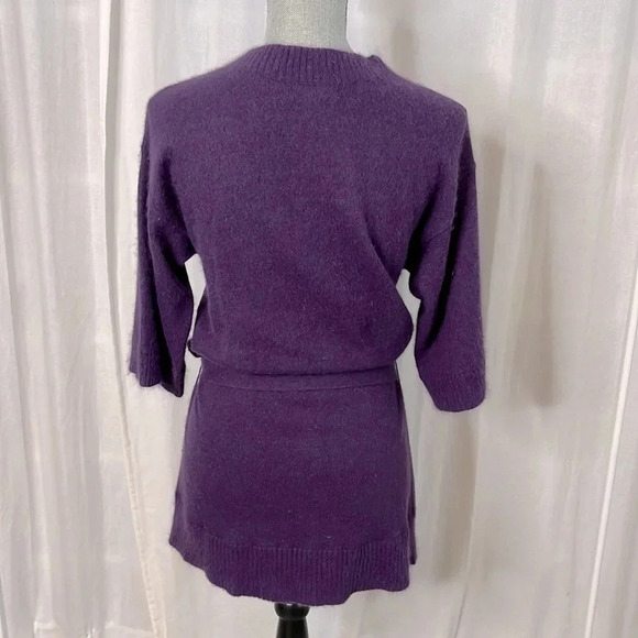 KENAR Angora V-Neck  Belted Sweater, Size M - Picture 8 of 8